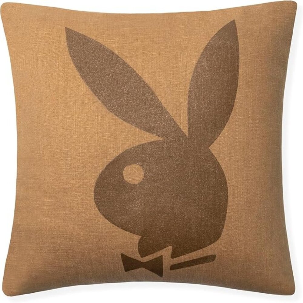 Playboy Metallic Print Comfy Pillow Exquisite Linen Best Pillows (Gold and Dark)